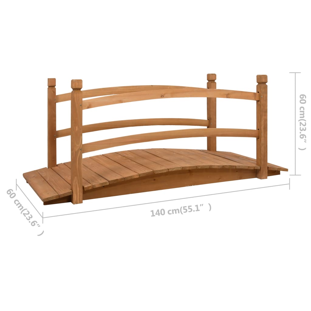 Garden Bridge 140x60x60 cm Solid Firwood