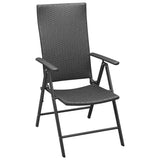 vidaXL Garden Chairs 4 pcs Poly Rattan Black