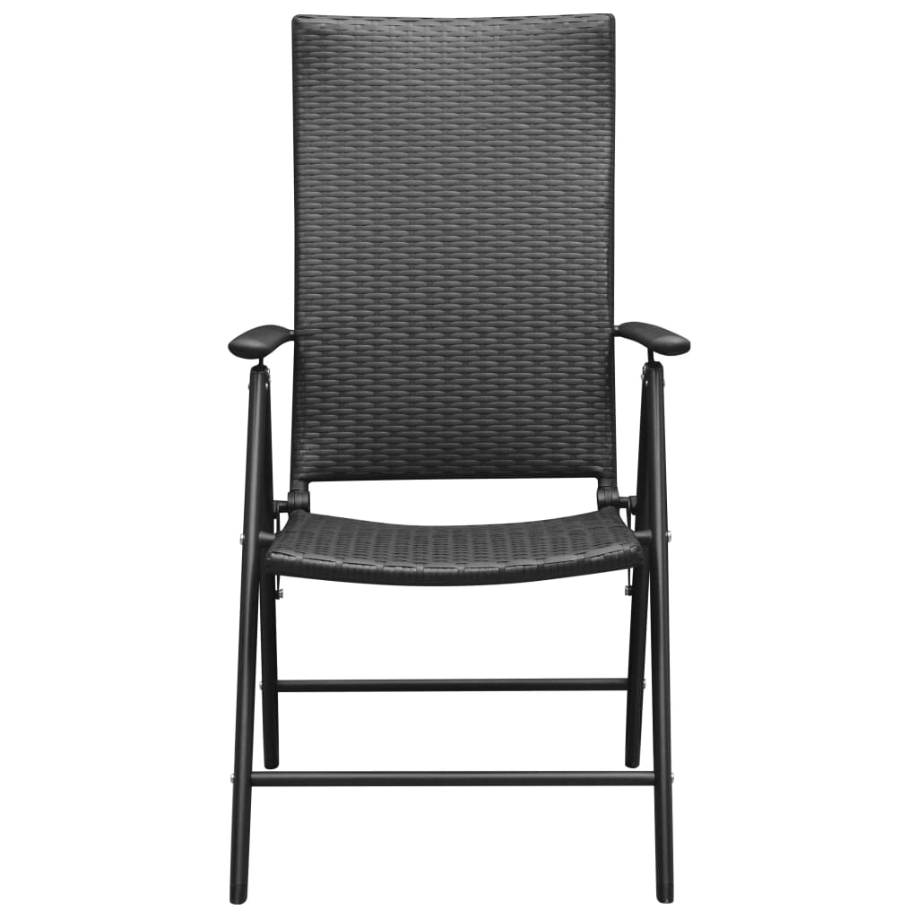 vidaXL Garden Chairs 4 pcs Poly Rattan Black