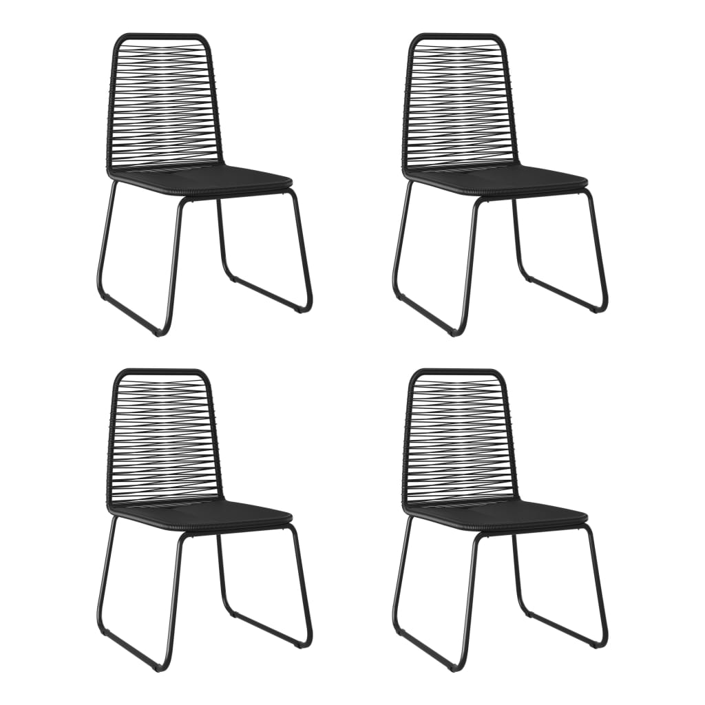 vidaXL Outdoor Chairs 4 pcs Poly Rattan Black