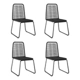 vidaXL Outdoor Chairs 4 pcs Poly Rattan Black