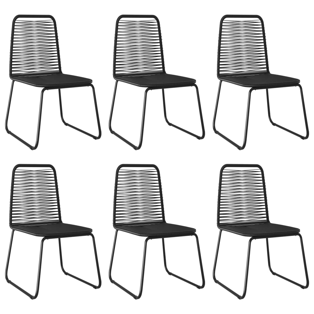 vidaXL Outdoor Chairs 6 pcs Poly Rattan Black