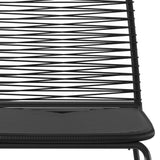 vidaXL Outdoor Chairs 6 pcs Poly Rattan Black