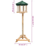 Standing Bird Feeder Solid Firwood 33x110 cm