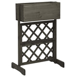 Garden Trellis Planter Grey 45x30x74 cm Solid Firwood