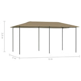 Gazebo 2.98x5.3x2.59 m Taupe 160 g/m²