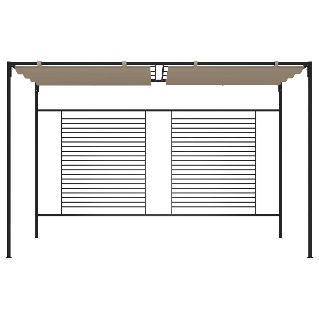 Gazebo with Retractable Roof 3x4x2.3 m Taupe 180 g/m²