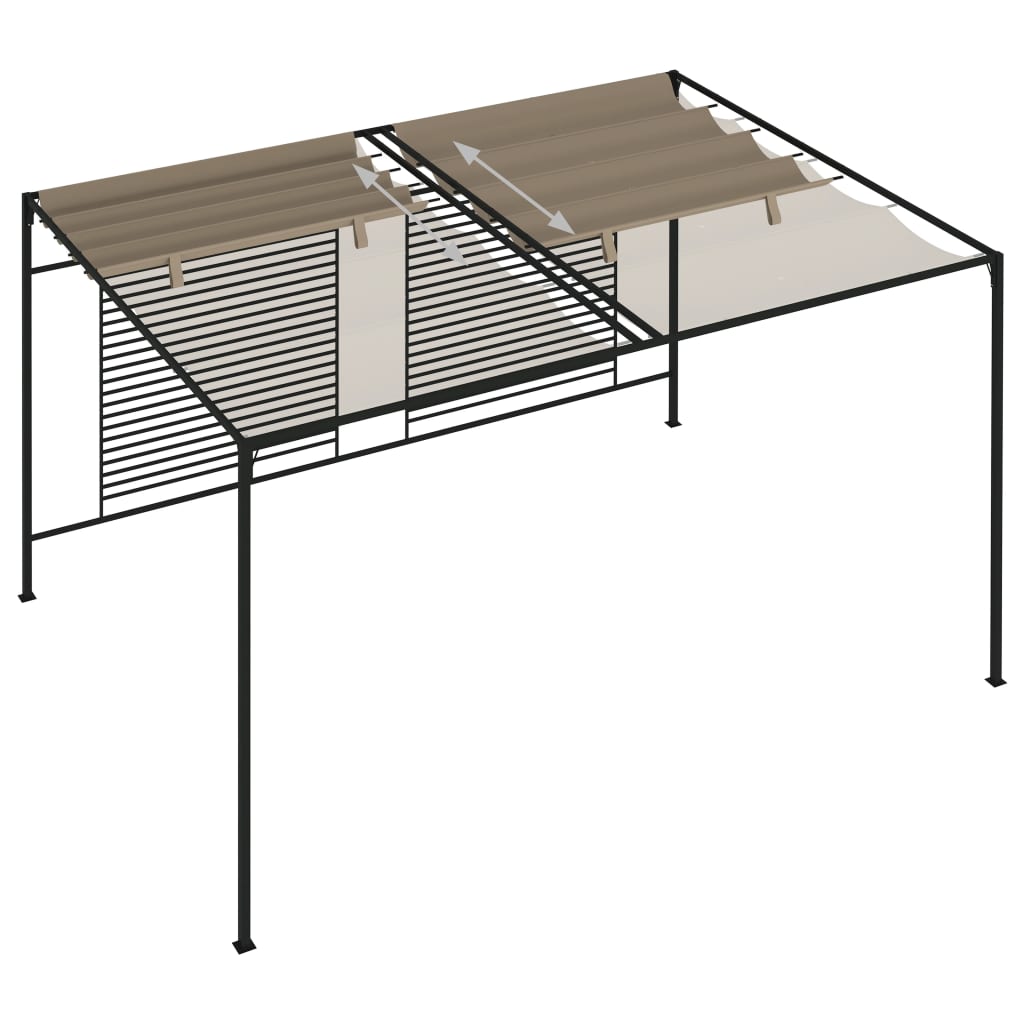 Gazebo with Retractable Roof 3x4x2.3 m Taupe 180 g/m²