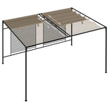 Gazebo with Retractable Roof 3x4x2.3 m Taupe 180 g/m²