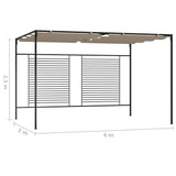 Gazebo with Retractable Roof 3x4x2.3 m Taupe 180 g/m²