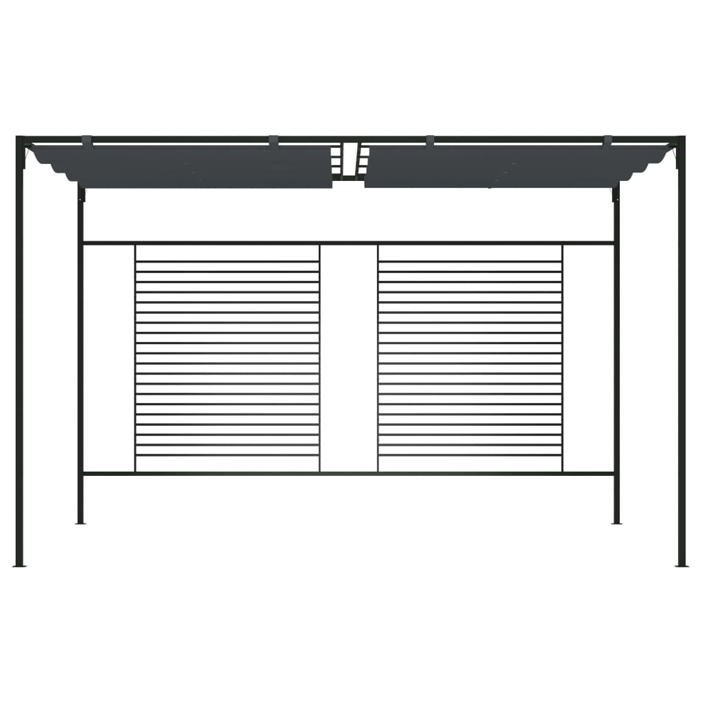 Gazebo with Retractable Roof 4x3x2.3 m Anthracite 180 g/m²