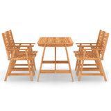 5 Piece Garden Dining Set Solid Acacia Wood