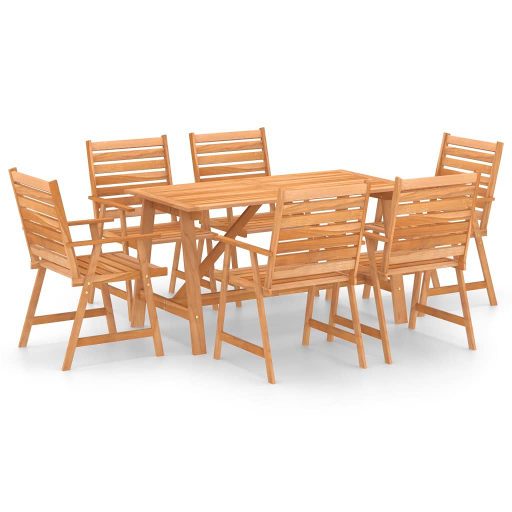 7 Piece Garden Dining Set Solid Acacia Wood