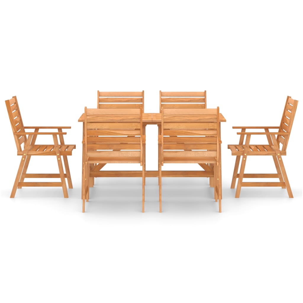 7 Piece Garden Dining Set Solid Acacia Wood