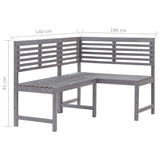 4 Piece Bistro Set Solid Acacia Wood Grey