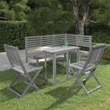 4 Piece Bistro Set Solid Acacia Wood Grey