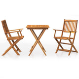 3 Piece Folding Garden Dining Set Solid Acacia Wood