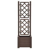 Garden Planter with Trellis 43x43x142 cm PP Mocha