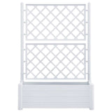 Garden Planter with Trellis 100x43x142 cm PP White