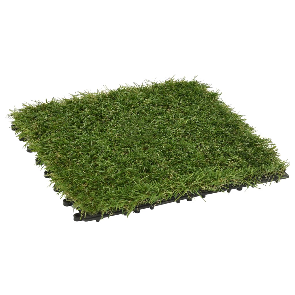 Artificial Grass Tiles 22 pcs Green 30x30 cm