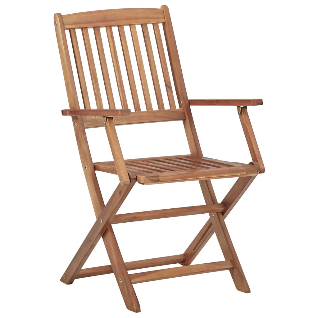 vidaXL Folding Outdoor Chairs 2 pcs Solid Acacia Wood