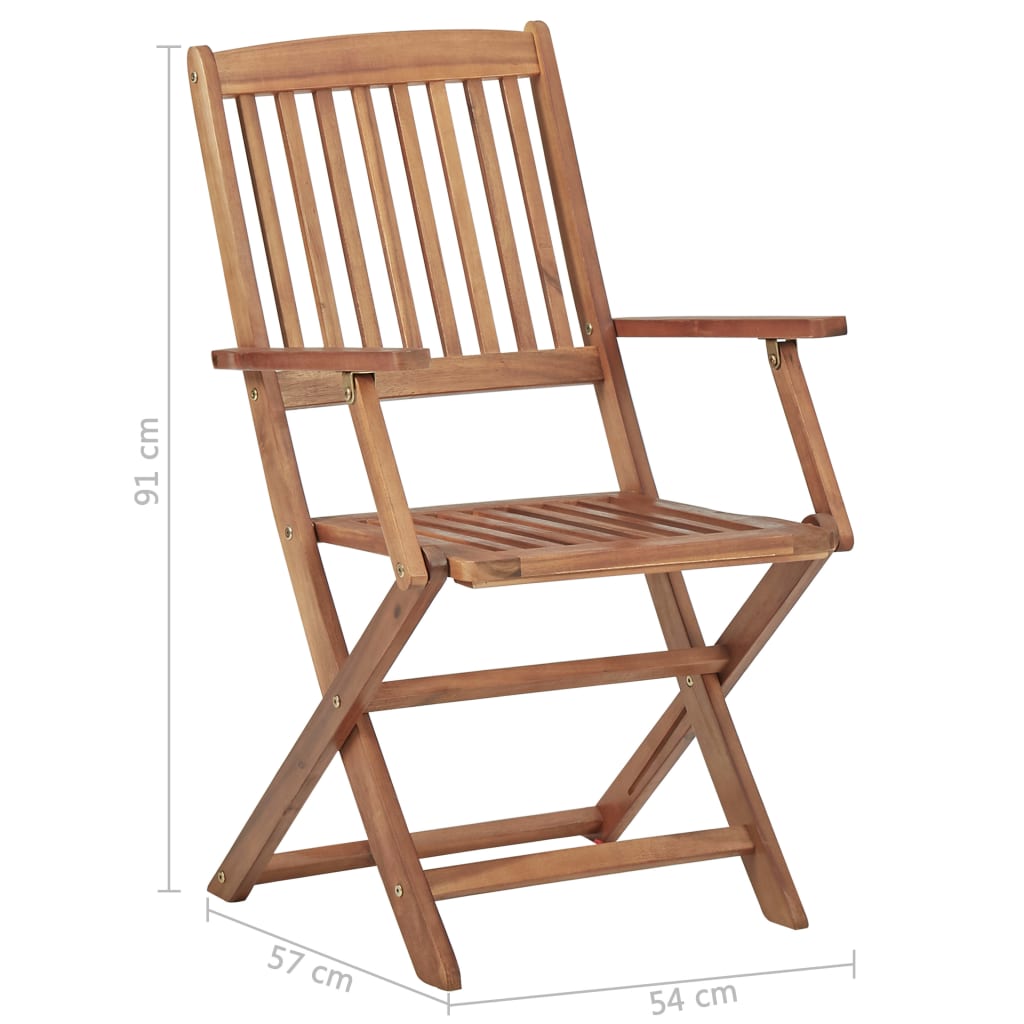 Folding Outdoor Chairs 2 pcs Solid Acacia Wood