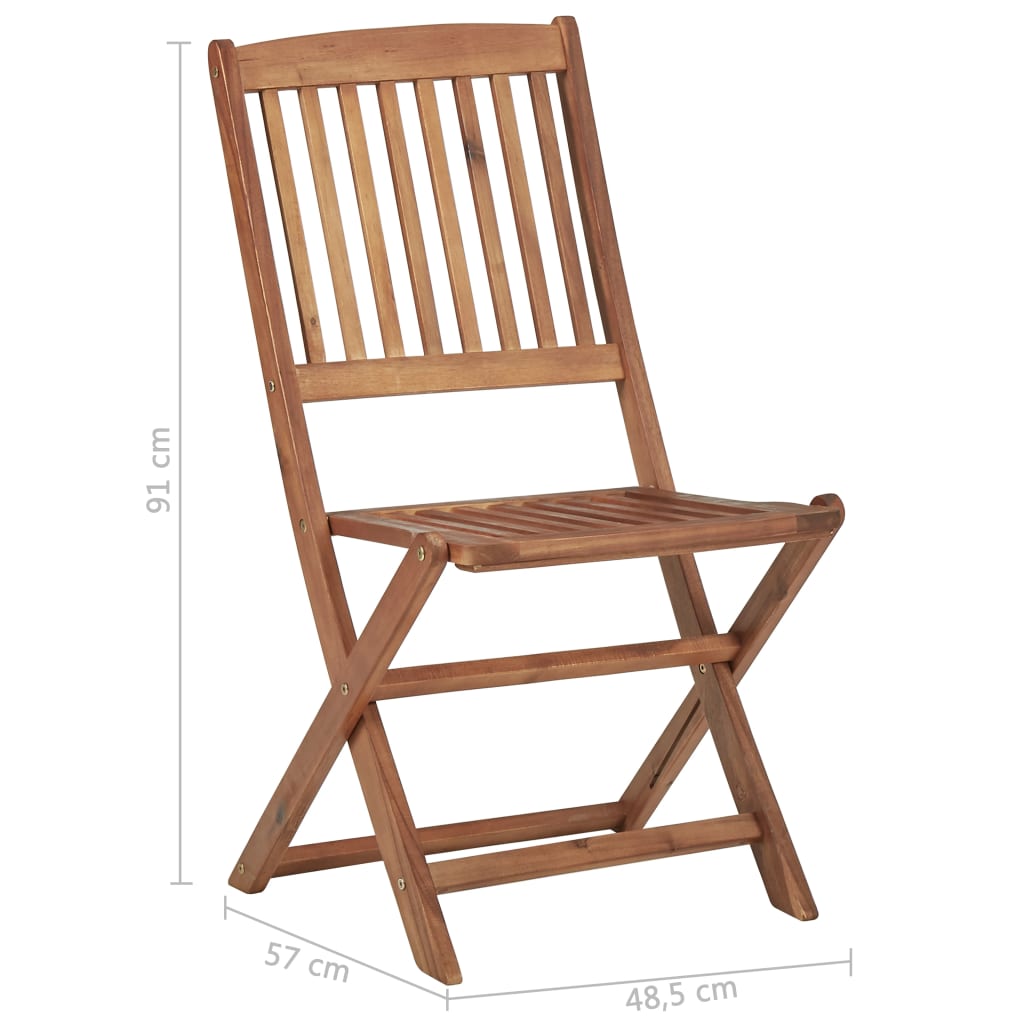 vidaXL Folding Outdoor Chairs 4 pcs Solid Acacia Wood