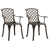 vidaXL Garden Chairs 2 pcs Cast Aluminium Bronze