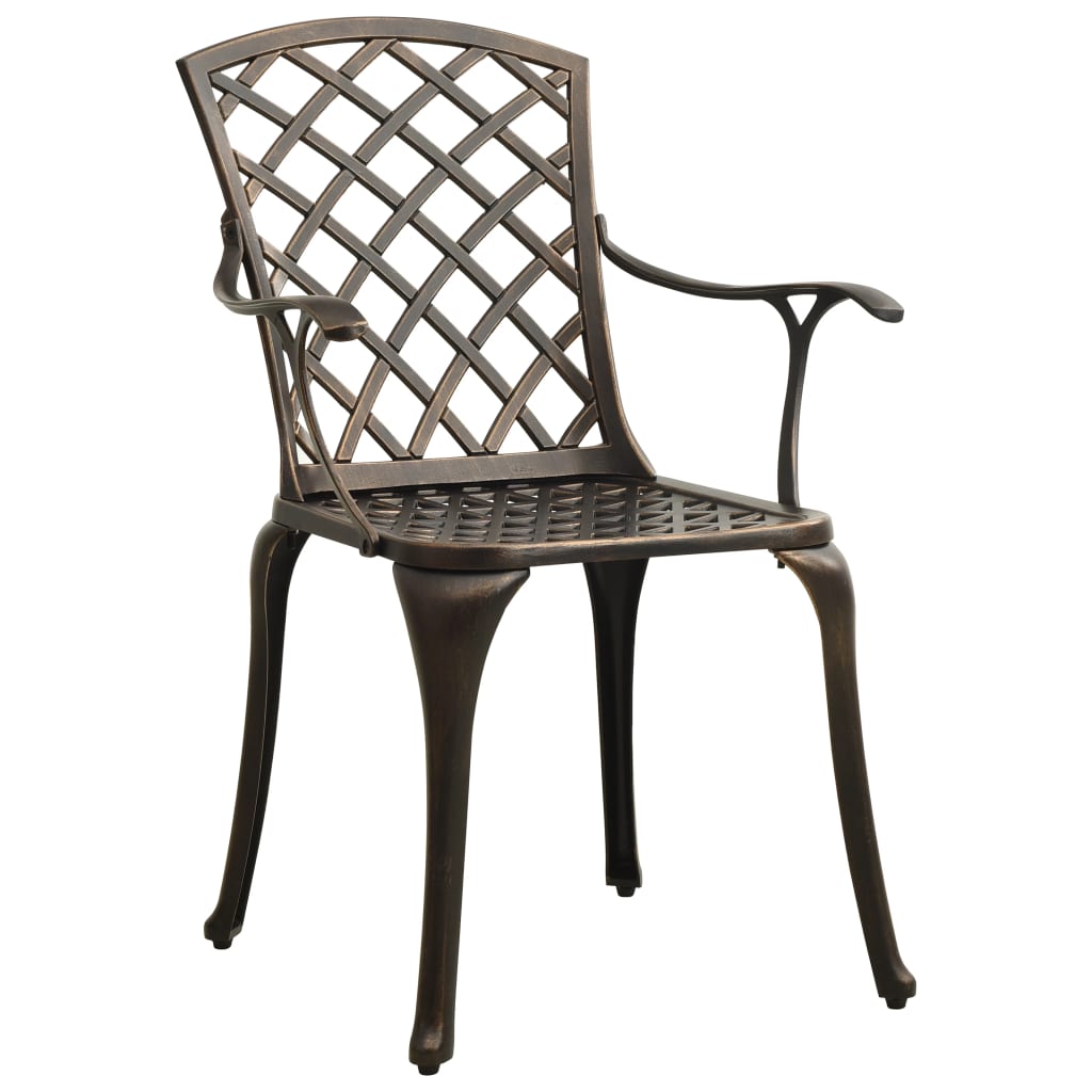 vidaXL Garden Chairs 2 pcs Cast Aluminium Bronze