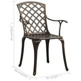 vidaXL Garden Chairs 2 pcs Cast Aluminium Bronze