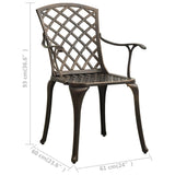 vidaXL Garden Chairs 4 pcs Cast Aluminium Bronze