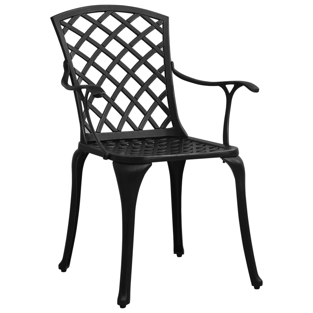 vidaXL Garden Chairs 2 pcs Cast Aluminium Black