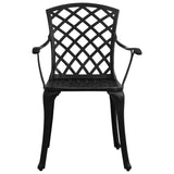 vidaXL Garden Chairs 2 pcs Cast Aluminium Black