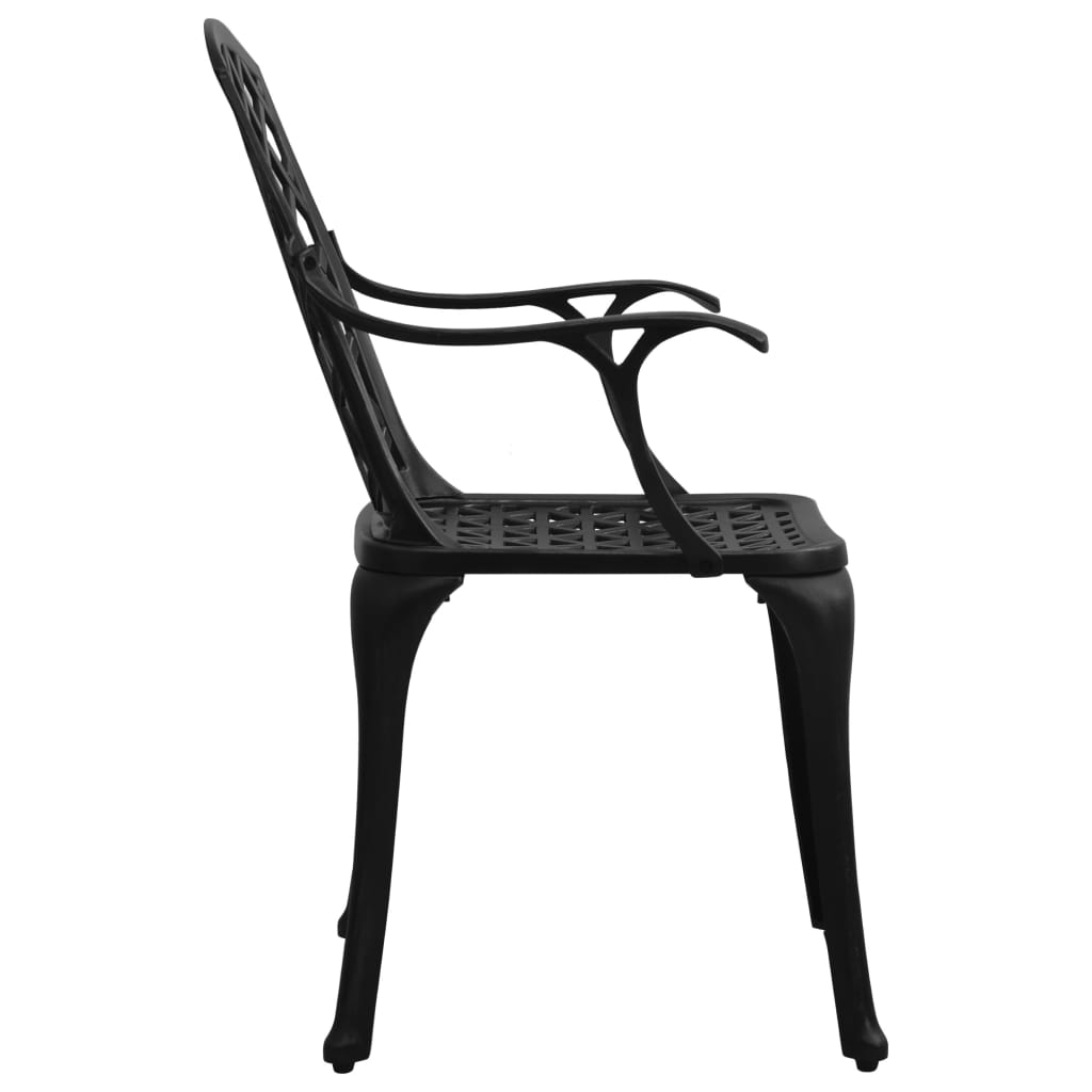 vidaXL Garden Chairs 2 pcs Cast Aluminium Black