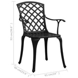 vidaXL Garden Chairs 2 pcs Cast Aluminium Black