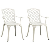 vidaXL Garden Chairs 2 pcs Cast Aluminium White