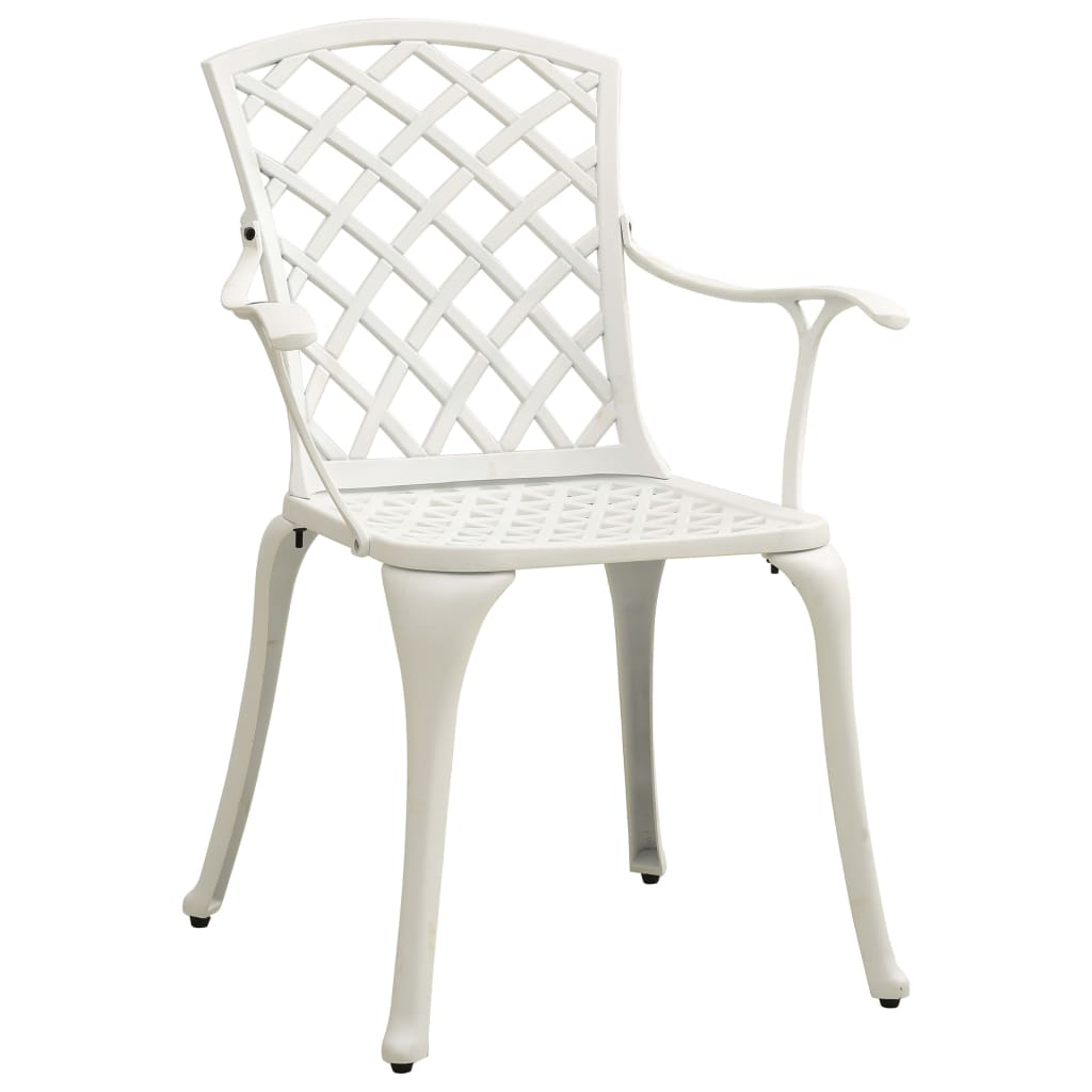 vidaXL Garden Chairs 2 pcs Cast Aluminium White