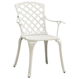 vidaXL Garden Chairs 2 pcs Cast Aluminium White