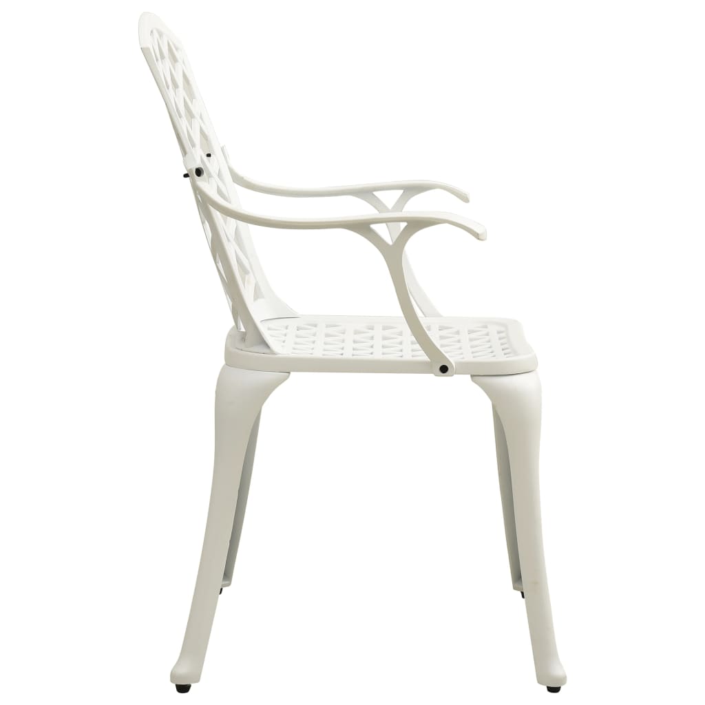 vidaXL Garden Chairs 2 pcs Cast Aluminium White