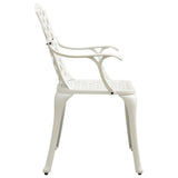 vidaXL Garden Chairs 2 pcs Cast Aluminium White