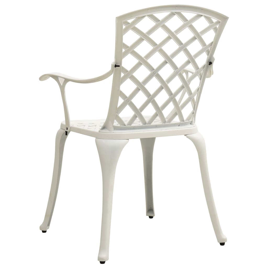 vidaXL Garden Chairs 2 pcs Cast Aluminium White