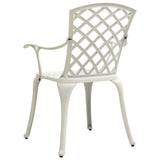 vidaXL Garden Chairs 2 pcs Cast Aluminium White