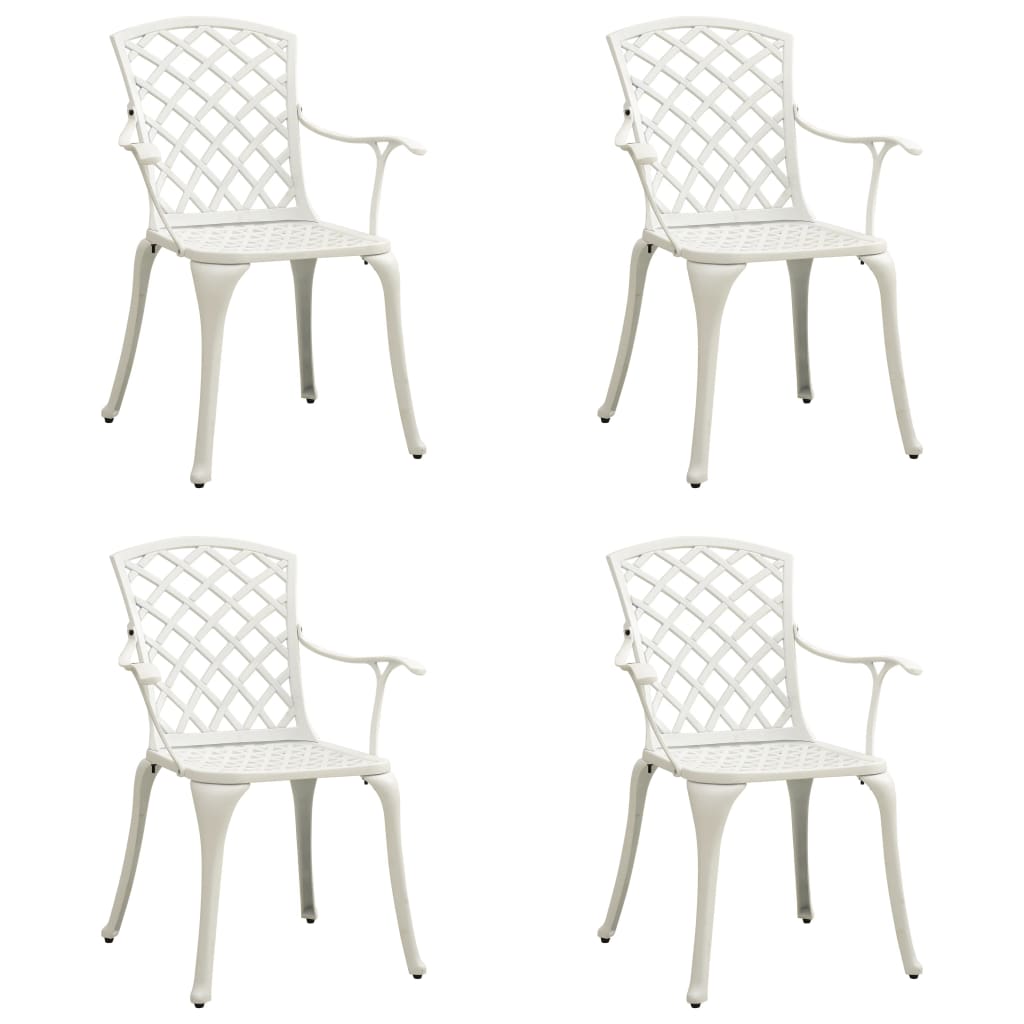 vidaXL Garden Chairs 4 pcs Cast Aluminium White