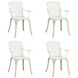 vidaXL Garden Chairs 4 pcs Cast Aluminium White