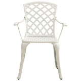 vidaXL Garden Chairs 4 pcs Cast Aluminium White