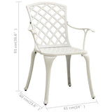 vidaXL Garden Chairs 4 pcs Cast Aluminium White