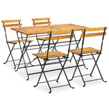 5 Piece Folding Outdoor Dining Set Solid Acacia Wood