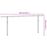 Awning Post Set Anthracite 600x245 cm Iron