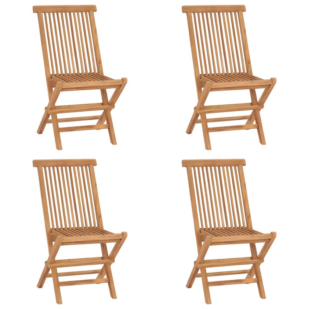 vidaXL Folding Garden Chairs 4 pcs Solid Teak Wood