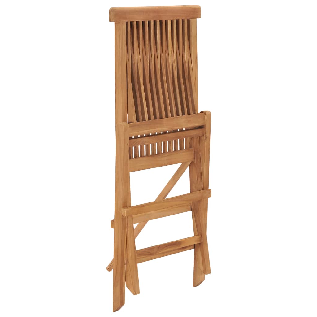 vidaXL Folding Garden Chairs 4 pcs Solid Teak Wood